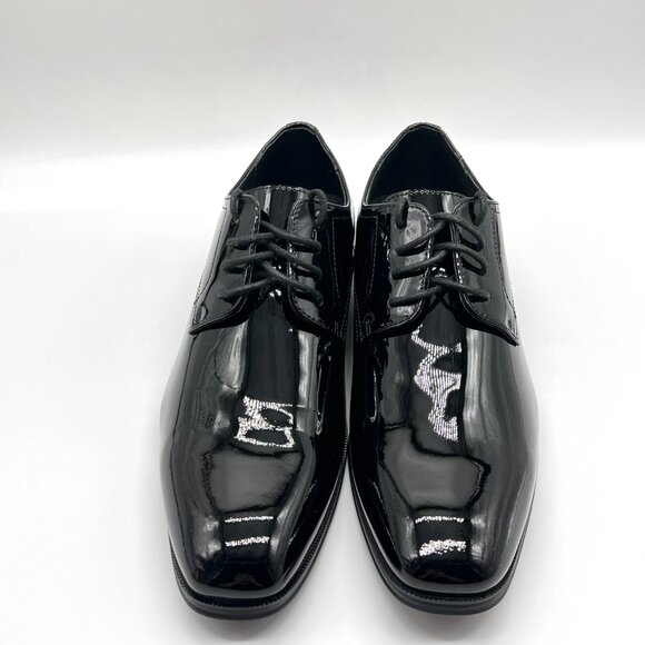 Florsheim Mens Size 7‎ Tuxedo Plain Toe Black Patent Leather Oxfords Dress Shoes - Picture 2 of 12